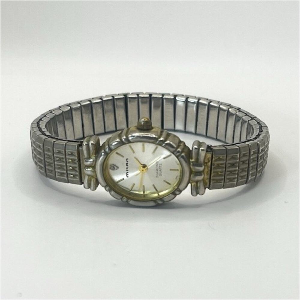 Vintage Milan Two-Tone Oval Watch | Diamond Accent Quartz | MLN1008A | Japan Mov